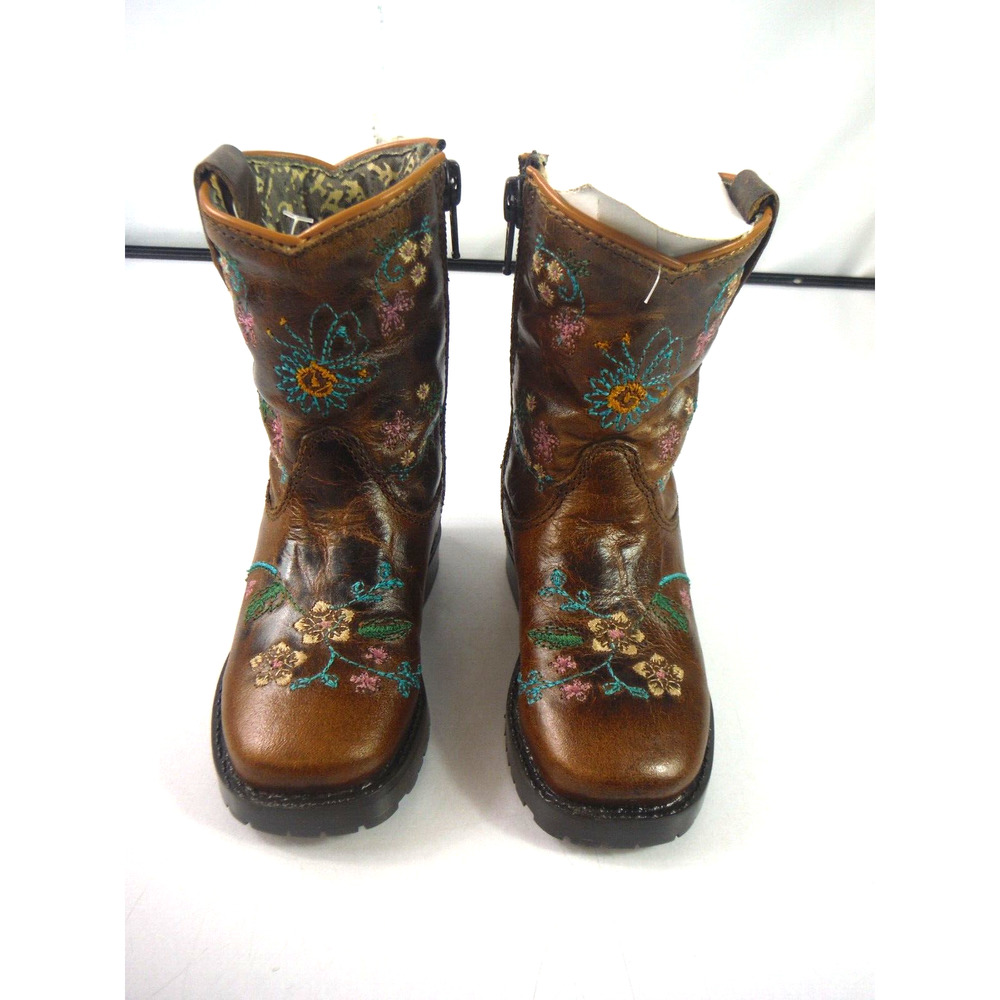 Smoky Mountain Boots Girl's Size 5R Florence Brown Leather Floral Western Boots